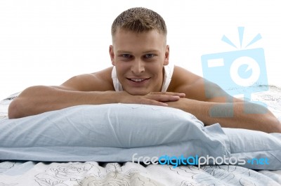 Man Resting And Looking At Camera Stock Photo