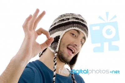 Man Showing Ok Sign Stock Photo