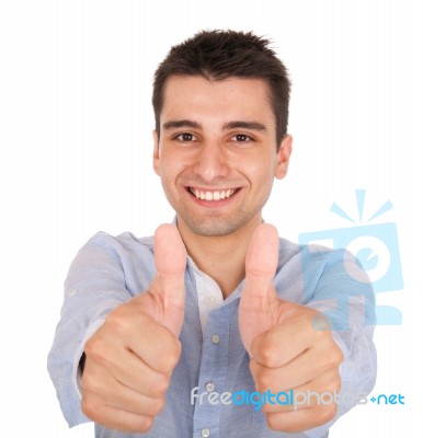 Man Showing Thumbs Up Stock Photo