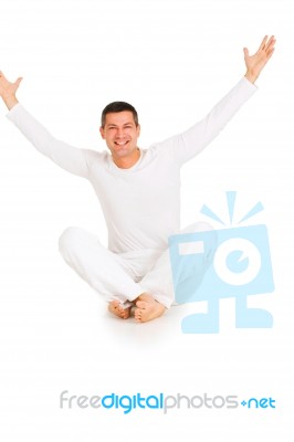 Man Sitting Stock Photo