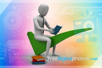 Man Sitting On The Right Mark Stock Image