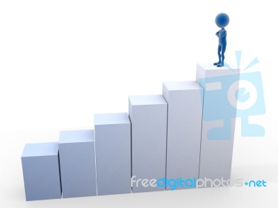 Man Standing At Top Stock Photo