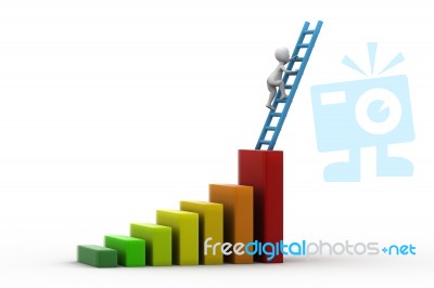 Man Standing On Top Of Chart Stock Image