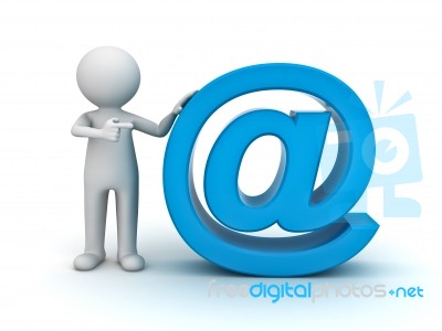 Man Standing With Email Sign Stock Image