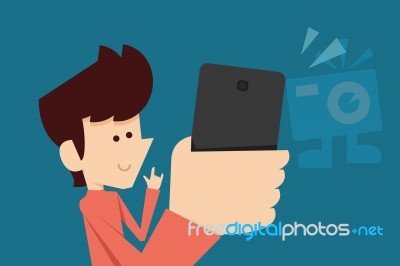 Man Taking Selfie Photo Stock Image