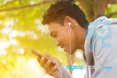 Man Using Smartphones  Stock Photo