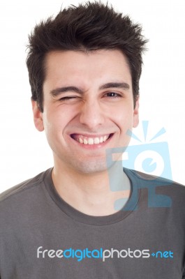 Man Winking Stock Photo