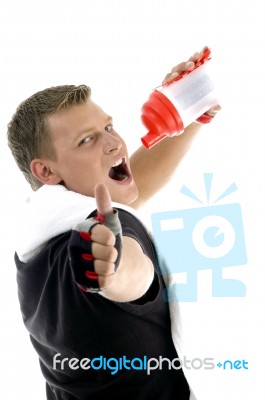 Man Wishing Good Luck Stock Photo