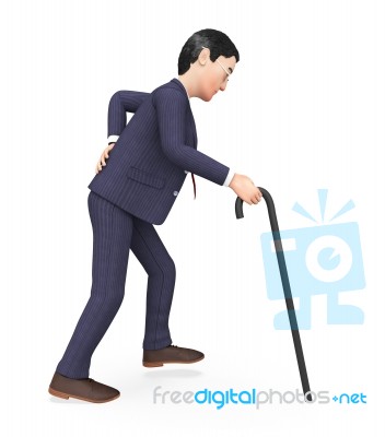 Man With Backache Represents Agony Pang And Men Stock Image