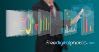 Man With Digital Display Stock Photo