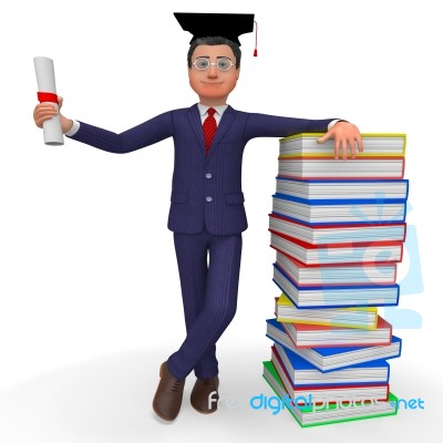 Man With Diploma Means New Grad And Phd Stock Image