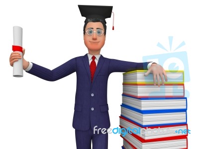 Man With Diploma Represents New Grad And Masters Stock Image