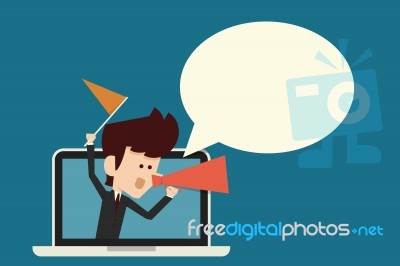 Man With Megaphone Stock Image