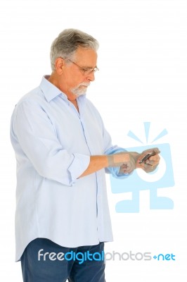 Man With Mobile Stock Photo