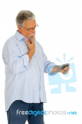 Man With Mobile Stock Photo