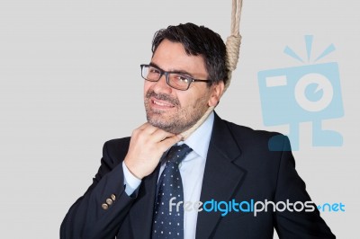 Man With Noose Stock Photo