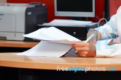 Man With Office Work Stock Photo