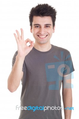 Man With Ok Sign Stock Photo