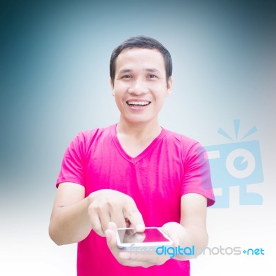 Man With Smart Phone Stock Photo