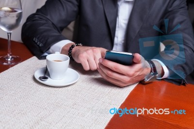 Man With Smart Phone Stock Photo