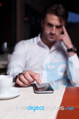 Man With Smart Phone Stock Photo