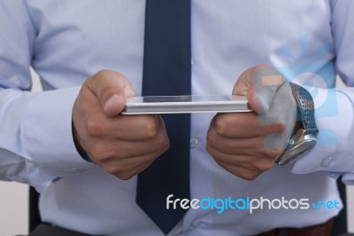 Man With Smartphone Stock Photo