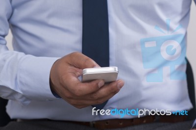 Man With Smartphone Stock Photo