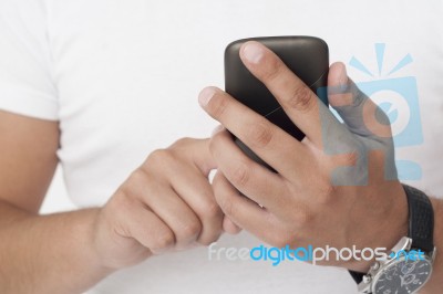 Man With Smartphone Stock Photo