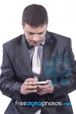 Man With Smartphone Stock Photo