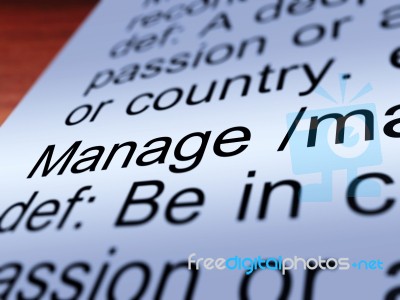 Manage Definition Stock Photo