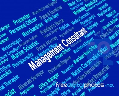 Management Consultant Means Occupations Adviser And Job Stock Image