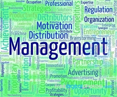 Management Word Indicates Organization Business And Words Stock Image