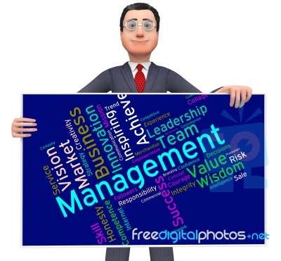 Management Words Represents Boss Company And Wordcloud Stock Image