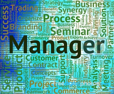 Manager Word Represents Head Managing And Boss Stock Image