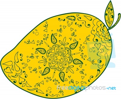 Mango Fruit Mandala Stock Image