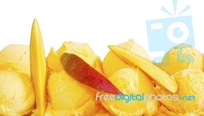 Mango Ice Cream Ball Stock Photo