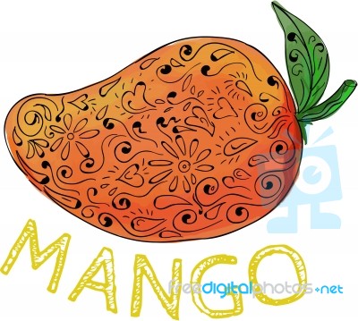 Mango Juicy Fruit Mandala Stock Image