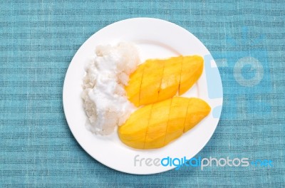 Mango Sticky Rice Stock Photo