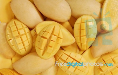 Mangoes Background Stock Photo