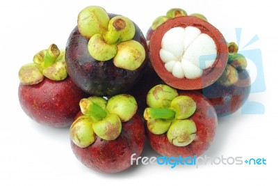 Mangosteen fruits Stock Photo