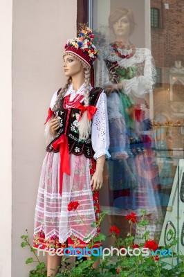 Mannequin In National Costume In Krakow Stock Photo