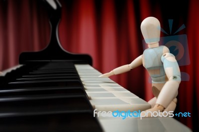 Mannequin Pianist Stock Photo