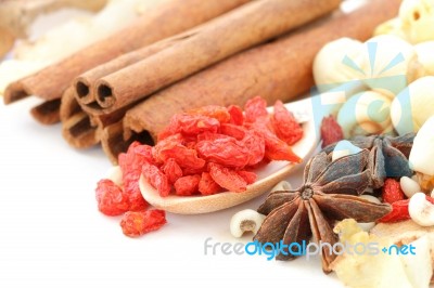 Many Kind Of Chinese Herbal Stock Photo