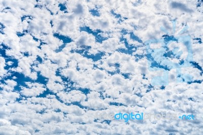 Many Little White Clouds And Blue Sky Stock Photo