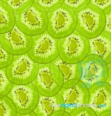 Many Slices Of Kiwi Fruit Stock Photo