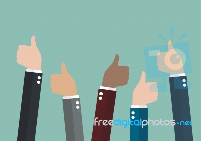 Many Thumbs Up Stock Image