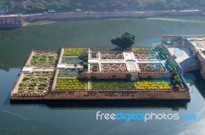 Maota Lake And Gardens Of Amber Fort, Jaipur Stock Photo