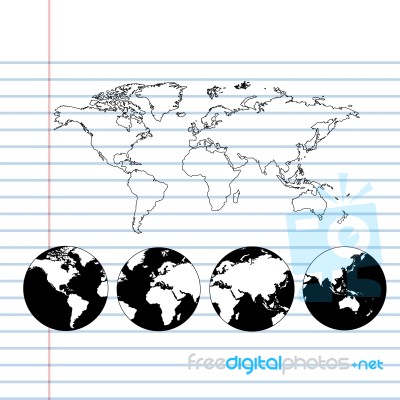 Map Notebook Paper Stock Image