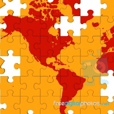 Map Of America Shows Global Warming Stock Image