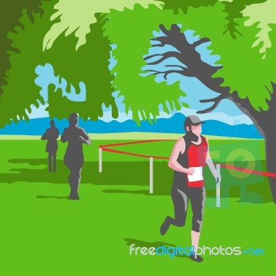 Marathon Runner Running Wpa Stock Image